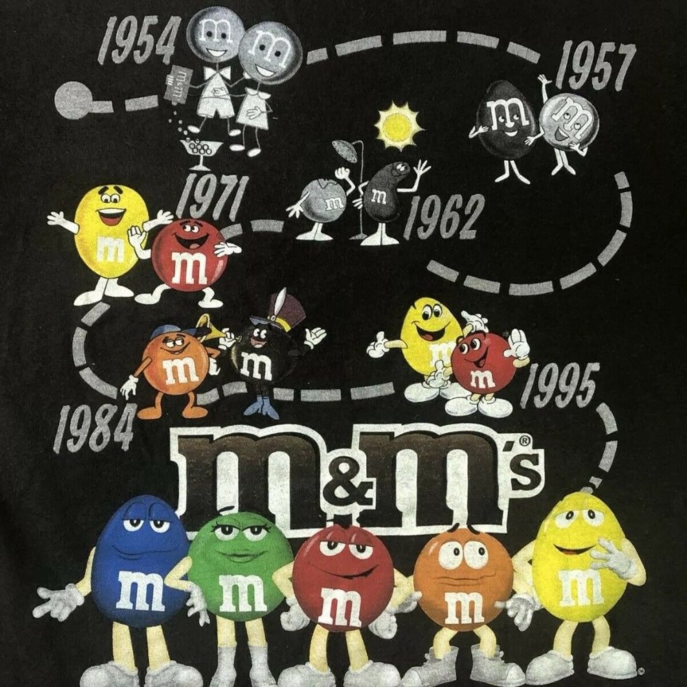 Vintage M&M's World 1954-1995 History Shirt - Picture 2 of 8